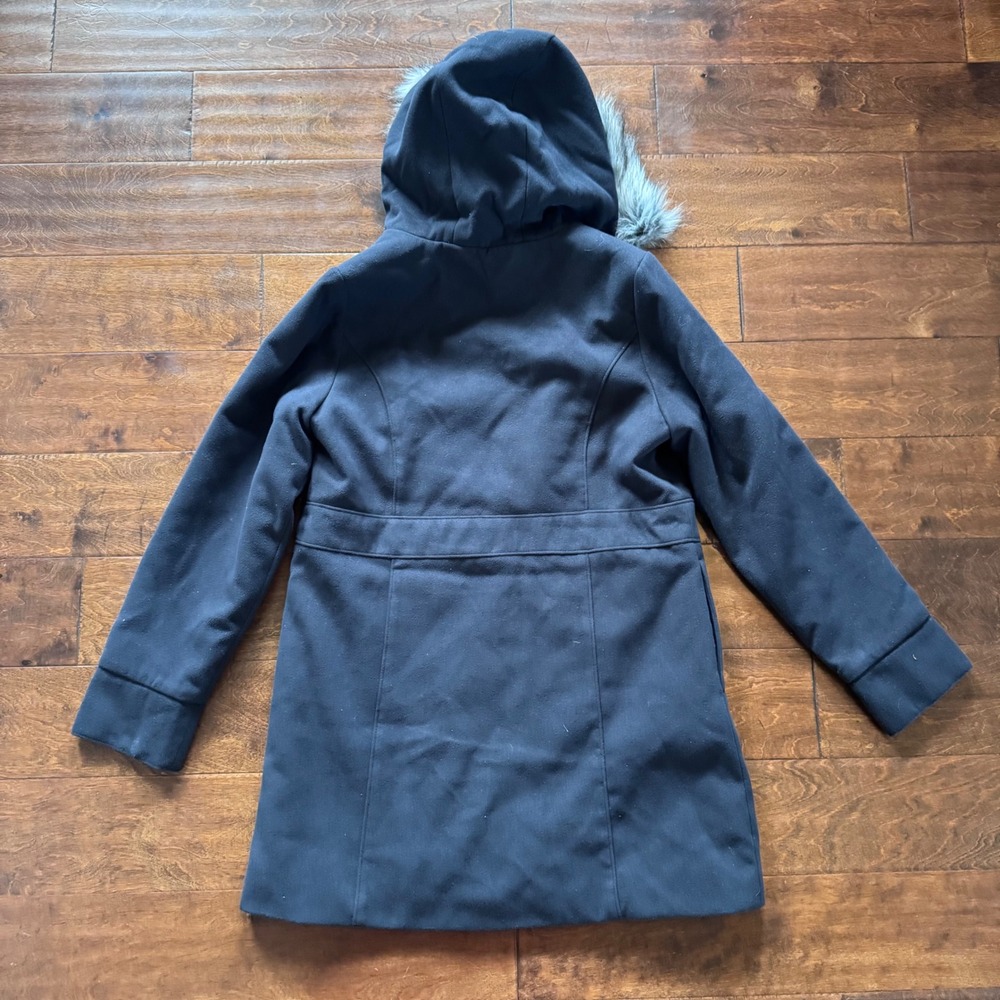 Cat & Jack Girls Black Faux Fur Hood Winter Parka Coat XXL 16 - Picture 8 of 8
